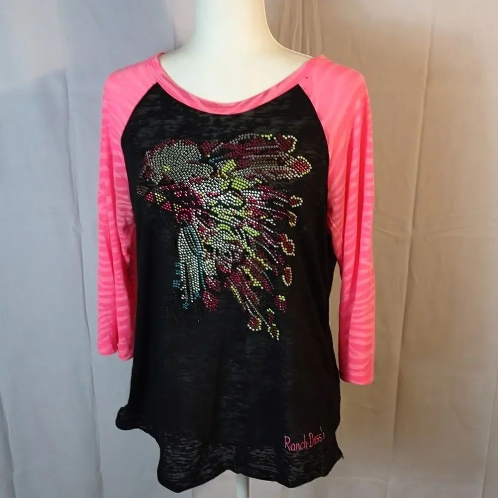 L&B Sequined Indian Headdress #Ranchdressn Top